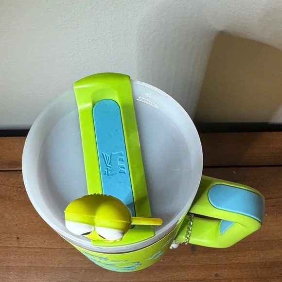 Stanley Lime Green Keroppi Travel Mug with Handle and Charms - Picture 7 of 8